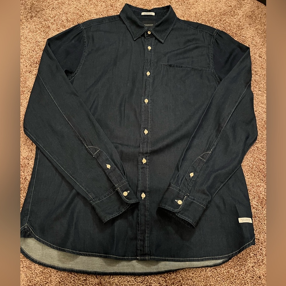 NWOT Scotch and Soda | Denim button-down dress shirt - Picture 6 of 10